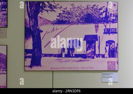 Vietnam, archipel de con Dao, dit îles Poulo-Condor pendant la colonisation française, île de con son, musée con Dao, prison photos originales Banque D'Images