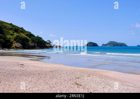 Nouvelle-Zélande, île du Nord, baie de Matauri et plage Banque D'Images