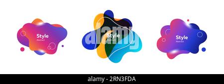 Ensemble de blobs fluides superposés tendance Illustration de Vecteur