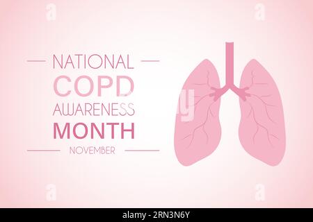 Journée mondiale des maladies pulmonaires obstructives chroniques Illustration de Vecteur