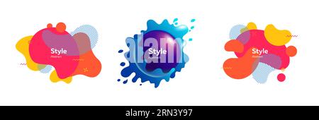 Ensemble de blobs fluides superposés tendance Illustration de Vecteur