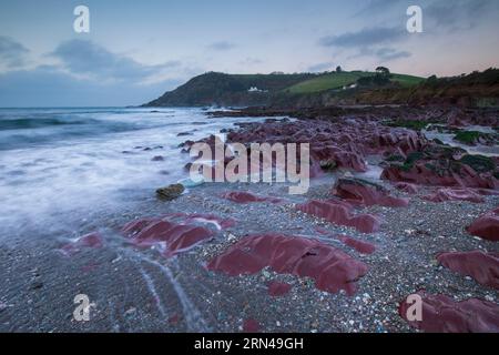 Red Rocks At Talland Bay Stock Photo