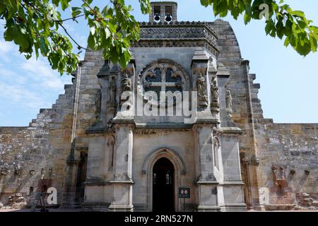 Rosslyn Chapel, à l'origine Collegiate Chapel of St Matthieu, gothique, église, 15e siècle, Roslin, Midlothian, Édimbourg, Écosse, Royaume-Uni Banque D'Images