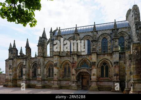 Rosslyn Chapel, à l'origine Collegiate Chapel of St Matthieu, gothique, église, 15e siècle, Roslin, Midlothian, Édimbourg, Écosse, Royaume-Uni Banque D'Images