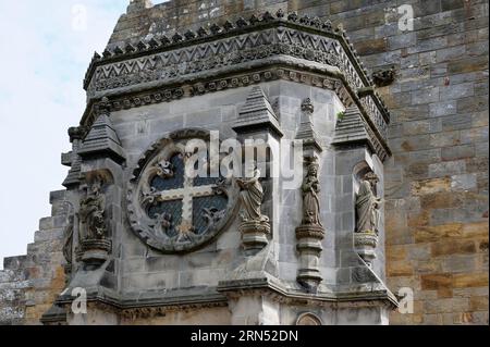 Rosslyn Chapel, à l'origine Collegiate Chapel of St Matthieu, gothique, église, 15e siècle, Roslin, Midlothian, Édimbourg, Écosse, Royaume-Uni Banque D'Images