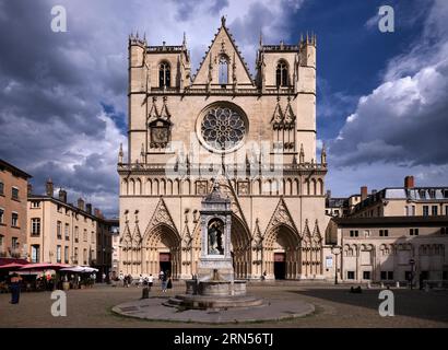 Cathédrale Saint-Jean, Eglise Saint-Jean-Baptiste-et-Saint-Etienne, Lyon, Département Rhône, région Auvergne-Rhône-Alpes, France Banque D'Images