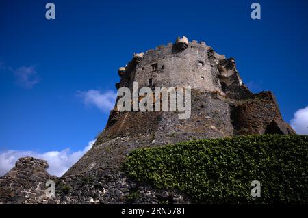 Tour centrale, Château de Murol, Château de Murol, Murol, Département du Puy-de-Dôme, région Auvergne-Rhone-Alpes, France Banque D'Images