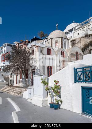 St. Église orthodoxe Jean le théologien, Fira, Santorin, Grèce Banque D'Images