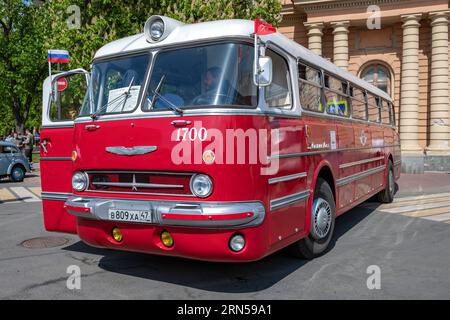 SAINT PETERSBURG, RUSSIA - MAY 20, 2023: Retro bus Ikarus 55.14 Lux at the international transport festival SPbTransportFest-2023 Stock Photo