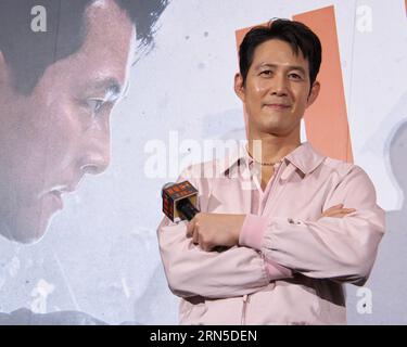 Tokyo, Japon. 31 août 2023. L'acteur et réalisateur coréen Lee Jung-jae assiste à la première japonaise du film HUNT à Tokyo, Japon, le jeudi 31 août 2023. Il apparaitra sur 'Star Wars : l'acolyte' et 'Squid Game : saison 2'. Photo de Keizo Mori/UPI crédit : UPI/Alamy Live News Banque D'Images