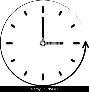 Signe de temps passant au compteur d'horloge, horloge vectorielle, heure minute Illustration de Vecteur