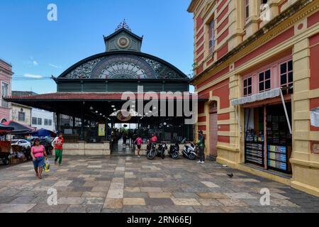 Adolpho Lisboa market hall, Manaus, Amazonie State, Brésil Banque D'Images