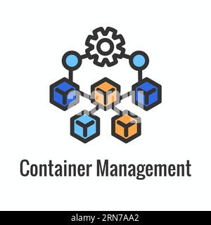 Icône de l'environnement de développement de Kubernetes montrant les avantages Illustration de Vecteur
