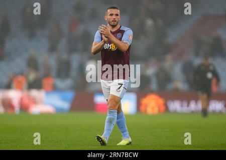 31 août 2023 ; Villa Park, Birmingham, West Midlands, Angleterre; UEFA Europa Conference League football, Aston Villa contre Hibernian ; John McGinn d'Aston Villa Banque D'Images