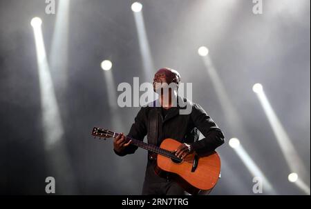 (150921) -- RIO DE JANEIRO, le 20 septembre 2015 -- le chanteur Seal se produit lors du festival de musique Rock à Rio dans la Cité du Rock, à l'ouest de Rio de Janeiro, Brésil, le 20 septembre 2015. La 30e édition du festival de musique Rock in Rio a débuté le 18 septembre 2015. Fabio Motta/Estadao Conteudo/) (da) (ce) BRAZIL-RIO DE JANEIRO-MUSIC-ROCK IN RIO AGENCIAXESTADO PUBLICATIONxNOTxINxCHN Rio de Janeiro septembre 20 2015 Singer Seal se produit lors du Festival de musique Rock à Rio dans la ville de Rock OUEST de Rio de Janeiro Brésil LE 20 2015 septembre la 30e édition du Festival de musique Rock à Rio Kick Banque D'Images