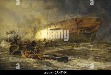 Storm and Sunshine : a Battle with the Elements 1885 de William Lionel Wyllie Banque D'Images