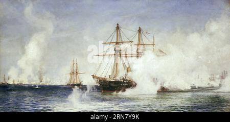 'Bravo 'Condor' : le bombardement d'Alexandrie 1883 par William Lionel Wyllie Banque D'Images