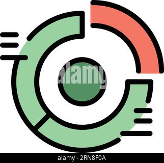 Graphique circulaire monétiser le vecteur de contour de l'icône. Données de l'entonnoir. Plomb numérique couleur plate Illustration de Vecteur