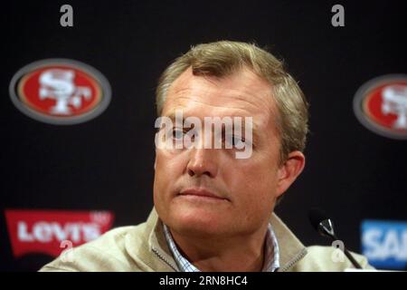 Santa Clara, États-Unis. 01 février 2023. SANTA CLARA, CALIFORNIE - 1 FÉVRIER : John Lynch, directeur général des 49ers de San Francisco, participe à une conférence de presse le mercredi 1 février 2023 à Santa Clara, Californie. (Photo Aric Crabb/The Mercury News/TNS/Sipa USA) crédit : SIPA USA/Alamy Live News Banque D'Images