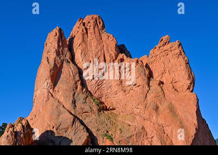 Garden of the Gods Colorado - Colorado Springs State Park & National Natural Landmark - anciennement Red Rock Corral - formations rocheuses géologiques Banque D'Images