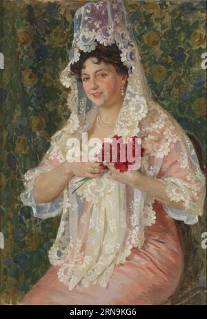 Asunción Castro Crespo, wife of the painter 1914 by Enrique Simonet Stock Photo