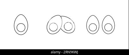 Icône œuf à la coque. Illustration vectorielle de contour d'icône d'œuf dur de style linéaire Illustration de Vecteur