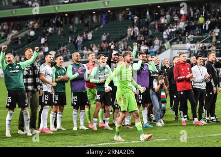 Varsovie, Pologne. 31 août 2023. Kacper Tobiasz lors du match opposant Legia Warszawa au FC Midtjylland, jeudi 31 août 2023 à Varsovie, étape de retour des play-off pour la compétition UEFA Europa Conference League. (Photo de Norbert Barczyk/PressFocus/Sipa USA) crédit : SIPA USA/Alamy Live News Banque D'Images