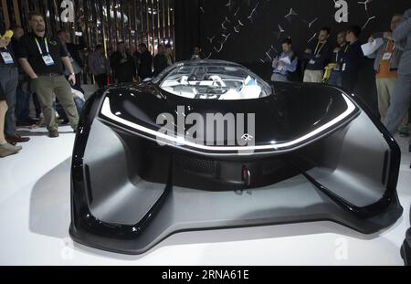 (160108) -- LAS VEGAS, Jan. 7, 2016 -- A Faraday Future FFZERO1 Concept car is displayed during the 2016 Consumer Electronics Show (CES) in Las Vegas, Nevada, the United States, Jan. 7, 2016. ) U.S.-LAS VEGAS-CES YangxLei PUBLICATIONxNOTxINxCHN   160108 Las Vegas Jan 7 2016 a Faraday Future  Concept Car IS displayed during The 2016 Consumer Electronics Show Ces in Las Vegas Nevada The United States Jan 7 2016 U S Las Vegas Ces YangxLei PUBLICATIONxNOTxINxCHN Stock Photo