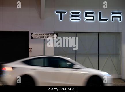 Tesla Cars, Hong Kong, Chine. Banque D'Images