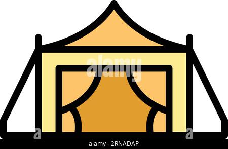 Bedouin tent house icon outline vector. Arab desert. Arabic culture color flat Stock Vector