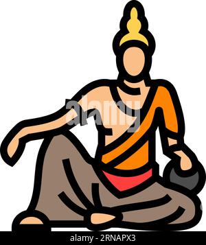 bodhisattva buddhism color icon vector illustration Stock Vector