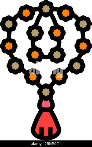 illustration vectorielle d'icône de couleur de perles rudraksha Illustration de Vecteur