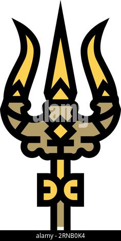 shiva trident trishul color icon vector illustration Stock Vector