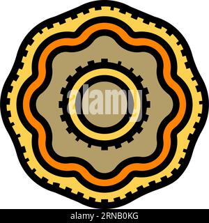 illustration vectorielle d'icône de couleur puja thali Illustration de Vecteur