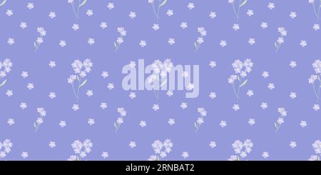 motif sans couture avec des fleurs délicates et mignonnes forget-me-not, colorées Banque D'Images