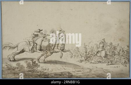 Cavalry Battle by Jan Martszen de Jonge Stock Photo