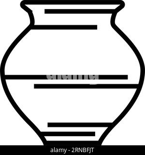 kalash water pot hinduism line icon vector illustration Stock Vector