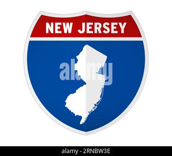 New Jersey - panneau Interstate Banque D'Images