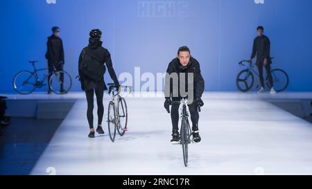 (160317) -- BEIJING, March 17, 2016 -- Models present creations of sportswear designed by graduates of Beijing Institute of Fashion Technology during a fashion week of the institute in Beijing, capital of China, March 17, 2016. ) (ry) CHINA-BEIJING-FASHION SHOW (CN) LixJianbo PUBLICATIONxNOTxINxCHN   Beijing March 17 2016 Models Present Creations of Sportswear designed by graduates of Beijing Institute of Fashion Technology during a Fashion Week of The Institute in Beijing Capital of China March 17 2016 Ry China Beijing Fashion Show CN LixJianbo PUBLICATIONxNOTxINxCHN Stock Photo