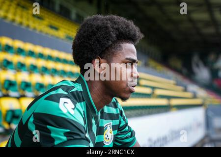 Sittard, pays-Bas. 01 septembre 2023. SITTARD, PAYS-BAS - AOÛT 30 : Iman Griffith de Fortuna Sittard lors de la présentation d'Iman Griffith au Fortuna Sittard Stadion le 30 août 2023 à Sittard, pays-Bas. (Photo d'Orange Pictures) crédit : Orange pics BV/Alamy Live News Banque D'Images