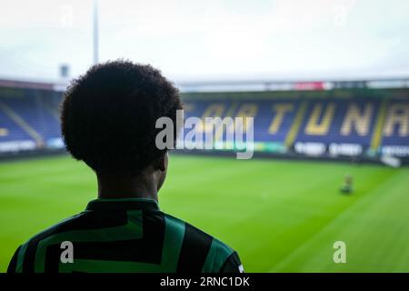 Sittard, pays-Bas. 01 septembre 2023. SITTARD, PAYS-BAS - AOÛT 30 : Iman Griffith de Fortuna Sittard lors de la présentation d'Iman Griffith au Fortuna Sittard Stadion le 30 août 2023 à Sittard, pays-Bas. (Photo d'Orange Pictures) crédit : Orange pics BV/Alamy Live News Banque D'Images