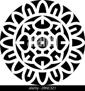 mandala buddhism glyph icon vector illustration Stock Vector