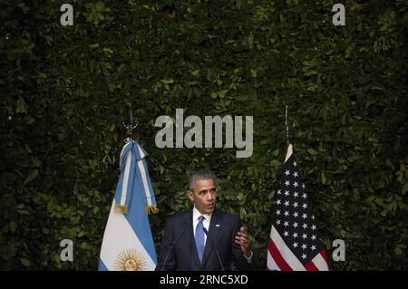 (160324) -- BUENOS AIRES, le 24 mars 2016 -- le président américain Barack Obama prononce un discours lors du dîner en son honneur, au Centre culturel Kirchner, à Buenos Aires, capitale de l'Argentine, le 23 mars 2016.) (fnc) (ah) ARGENTINE-BUENOS AIRES-États-Unis VISITE DU PRÉSIDENT MARTINxZABALA PUBLICATIONxNOTxINxCHN Buenos Aires Mars 24 2016 le Président Barack Obama prononce un discours lors du dîner en SON HONNEUR AU Kirchner Cultural Center à Buenos Aires City Capital of Argentina LE 23 2016 mars FNC AH Argentina Buenos Aires visite du Président MartinXZabala PUBLICATIONxNOTxINxCHN Banque D'Images