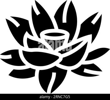 illustration vectorielle de l'icône de dieu de fleur de lotus om glyphe Illustration de Vecteur