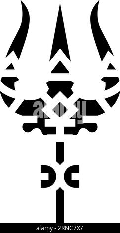 illustration vectorielle d'icône de glyphe shiva trident trishul Illustration de Vecteur