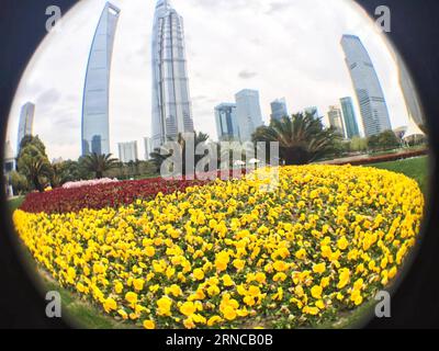 (160402) -- PÉKIN, 2 avril 2016 -- une photo prise le 24 mars 2016 montre des fleurs qui fleurissent autour des bâtiments de Lujiazui à Shanghai, dans l'est de la Chine. Avec l'arrivée du printemps, la nature est teintée de couleurs multiples.) (Zwx) CHINA-SPRING-SCENERY-COLORS (CN) PeixXin PUBLICATIONxNOTxINxCHN Pékin avril 2 2016 photo prise LE 24 2016 mars montre des fleurs qui fleurissent autour des bâtiments à Lujiazui de Shanghai Chine orientale avec l'arrivée du printemps la nature EST teintée de plusieurs couleurs zwx China Spring Scenery couleurs CN PeixXin PUBLICATIONxNOTxINxCHN Banque D'Images