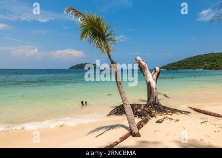 Paysage de l'île de Manukan, une île du parc national de Tunku Abdul Rahman à Sabah, Malaisie Banque D'Images