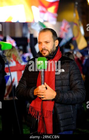 Parliament Square Garden, Londres, Royaume-Uni. 31 janvier 2020. Les militants et les partisans célèbrent la sortie du Royaume-Uni de l'Union européenne. Banque D'Images