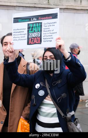 Trafalgar Square, Londres, Royaume-Uni. 5 novembre 2022. Les manifestants se rassemblent pour montrer leur colère après la mort de Mahsa Amini. Crédit Mark Lear / Alamy stock photo Banque D'Images