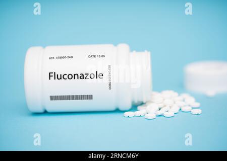 Fluconazole agent antifongique infection fongique triazole antifongique solution comprimé injection Banque D'Images